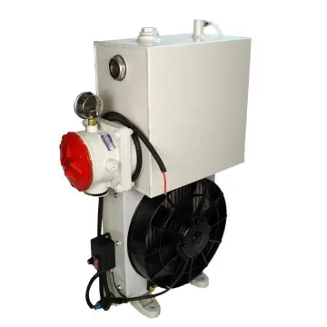Hengsheng aluminium plate-fin mixer truck 18L hydraulic oil heat exchanger Air-cooled oil cooler DC fan radiator YLF-201A