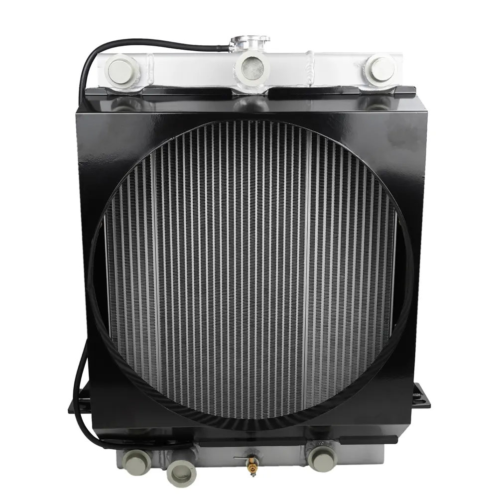 Hengsheng aluminium plate-fin self-feeding mixer truck radiator Engine torque converter hydraulic oil three-in-one heat exchanger Air-cooled oil cooler Composite heat exchanger